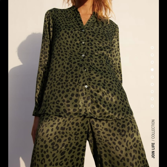 Zara 2-Piece Animal Print Shirt & Pants Set SIZE Small - Picture 5 of 16